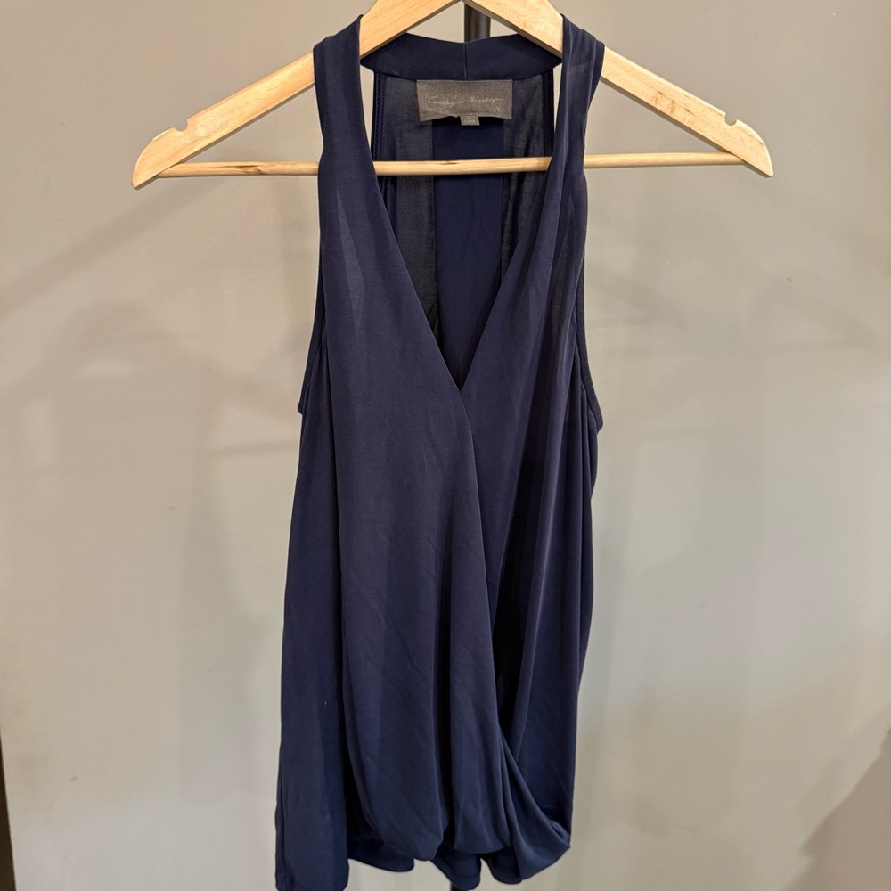 Anthropology Sunday in Brooklyn Navy Draped V-Neck Sleeveless Camisole